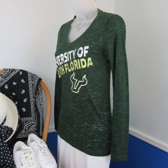 USF Long Sleeve Burnout V-Neck Tee Shirt - Picture 3 of 9